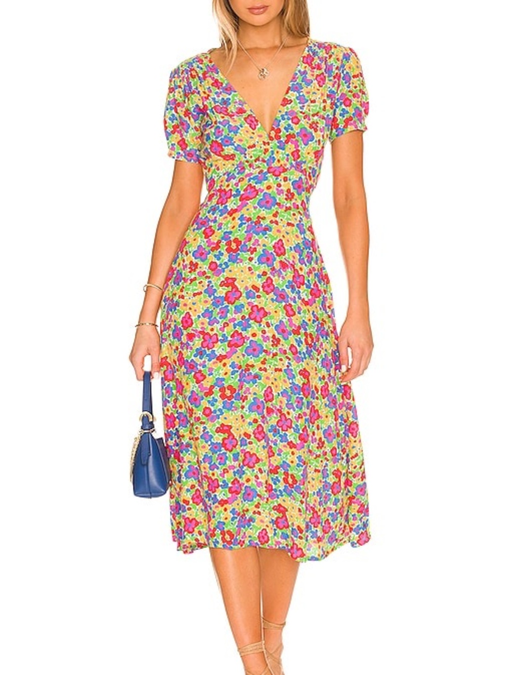 Fairhful the Brand Raphaela Floral-print Midi Dress In La Fortuna Floral, Size 4